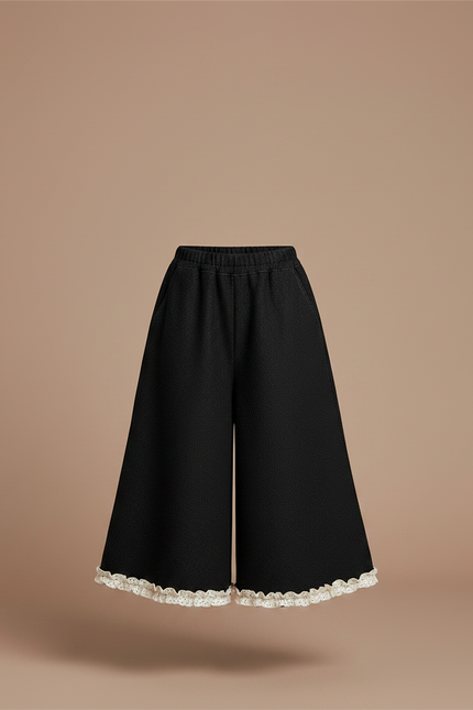 Pantalon Jupe Noir Ample Dentelle Enfant - Tweed - vue 3