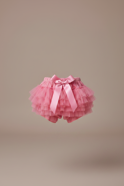 Pantalon Jupe Rose Tulle Volants Bébé Mignon - Maille - vue 3