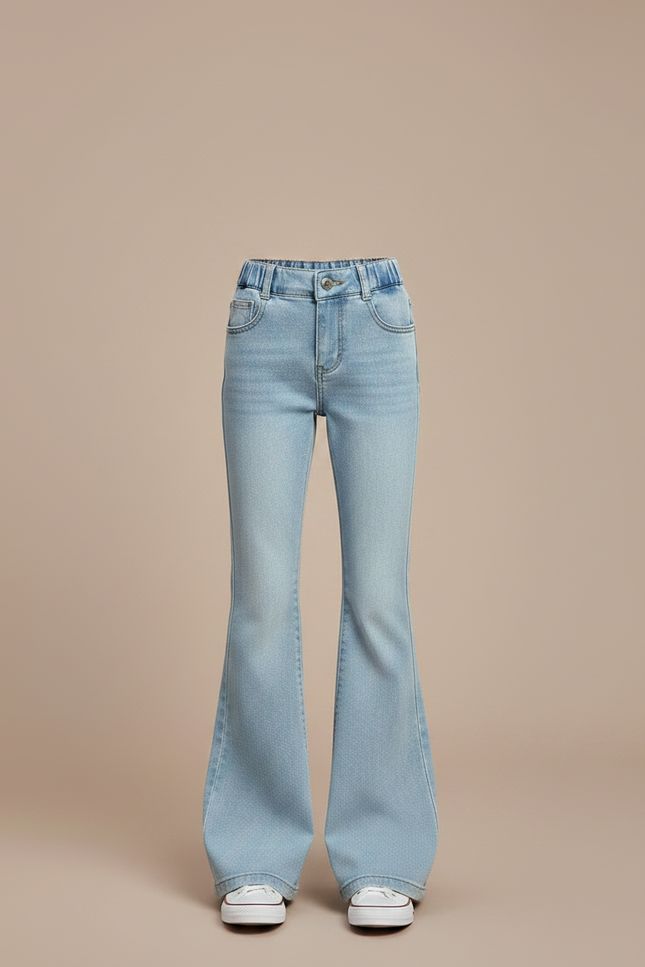 Pantalon Jupe Jean Bleu Clair Évasé Enfant - vue 3
