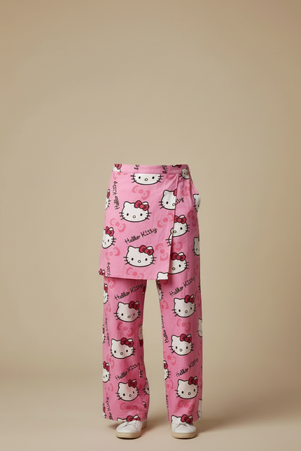 Pantalon Jupe Rose Hello Kitty Coton Ample Décontracté - vue 3