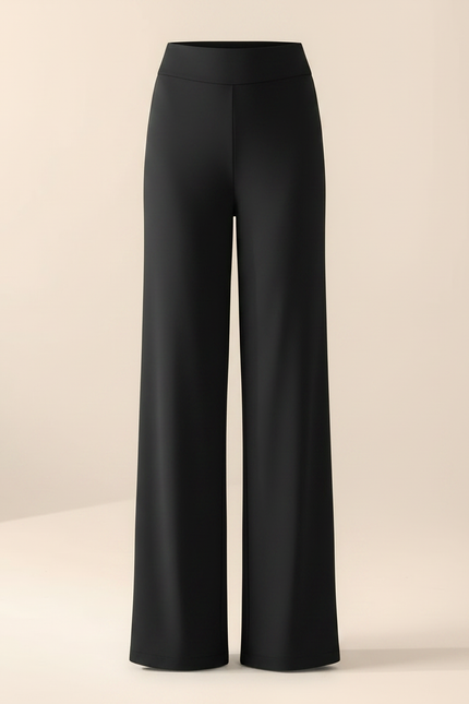 Pantalon Jupe Noir Long Fendu Fluide Élégant - Viscose - vue 3