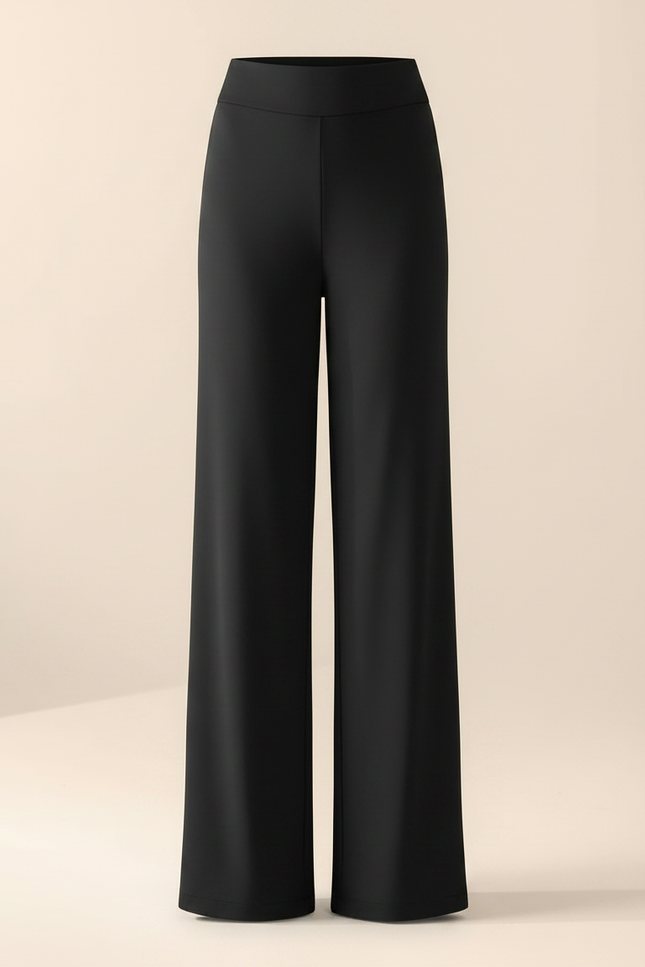Pantalon Jupe Noir Long Fendu Fluide Élégant - Viscose - vue 3