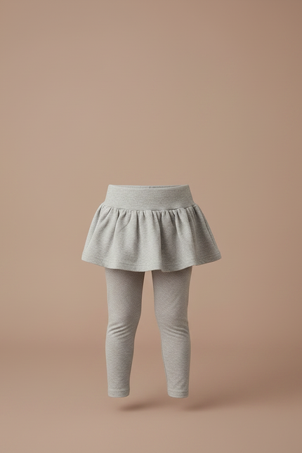 Pantalon Jupe Fille Gris Intégré Confortable Coton - vue 3