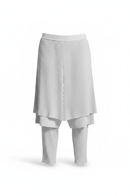 Ensemble Jupe Pantalon - Gris Maille - vue 3