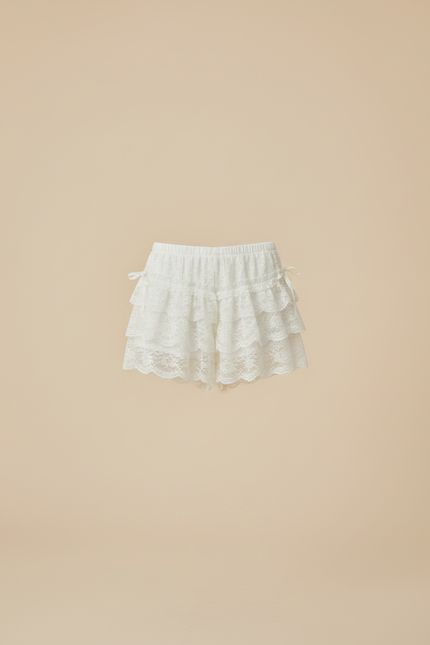 Pantalon Jupe Blanc Dentelle Volants Nœuds Lolita - Polyester - vue 3
