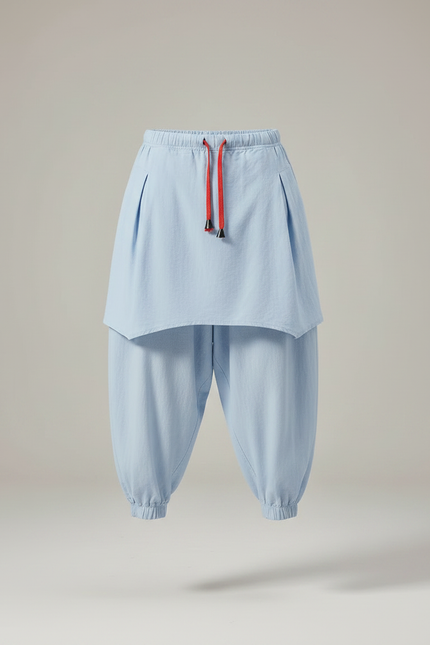 Pantalon Jupe Bleu Ciel Coton Ample Homme - vue 3