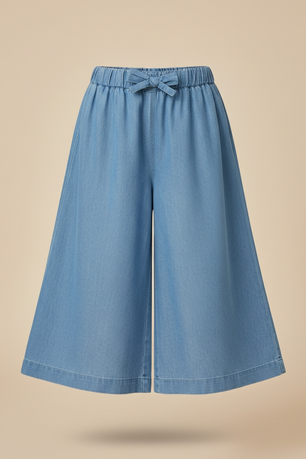 Pantalon Jupe Denim Bleu Clair Ample Enfant - Jean - vue 3