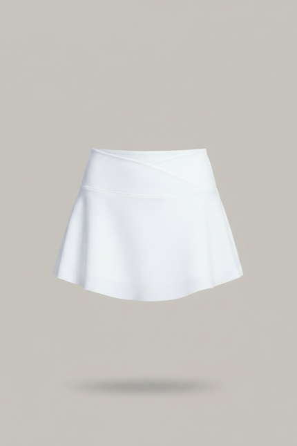 Pantalon Jupe Blanc Plissé Évasé Sportif Femme - Polyester - vue 3