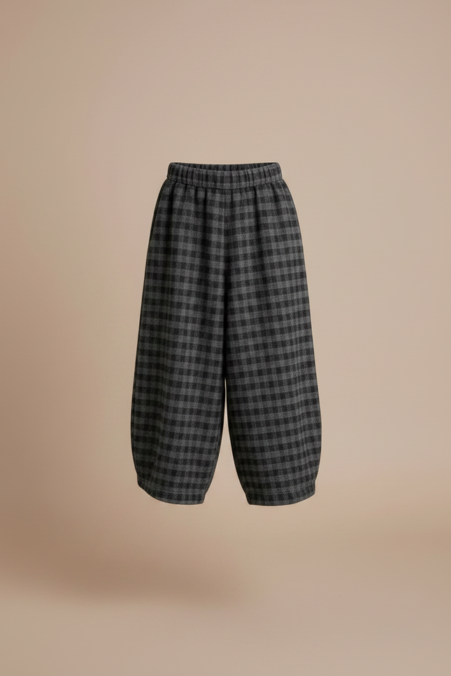 Pantalon Jupe Carreaux Épais Hiver Fille - Gris Tweed - vue 3