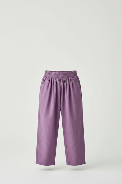 Pantalon Jupe Violet Plissé Ample Enfant Coton - vue 3