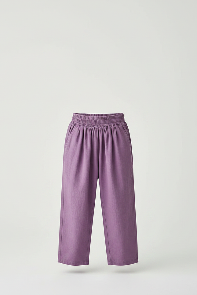 Pantalon Jupe Violet Plissé Ample Enfant Coton - vue 3