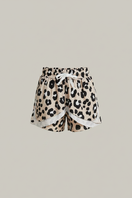 Pantalon Jupe Léopard Beige Noir Ample Enfant - Imprimé Viscose - vue 3