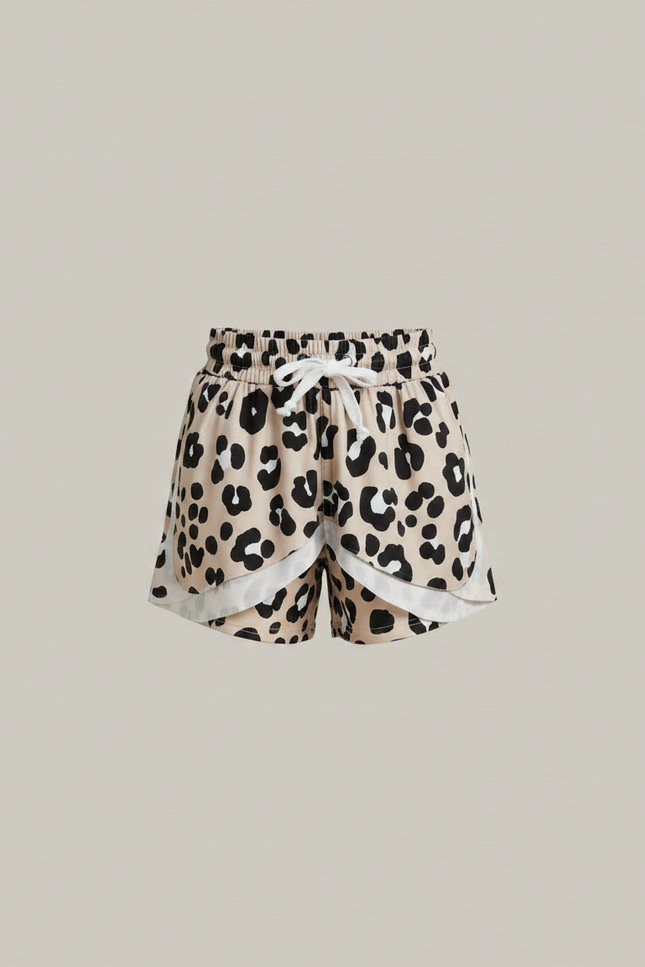 Pantalon Jupe Léopard Beige Noir Ample Enfant - Imprimé Viscose - vue 3