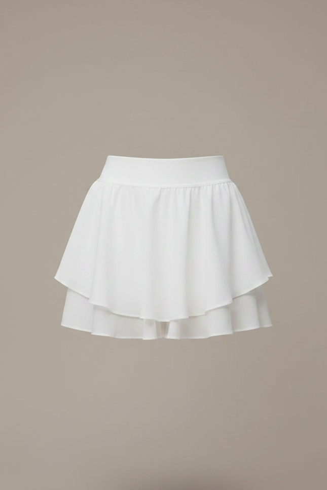 Pantalon Jupe Blanc Superposé Fluide Sportif Femme - Polyester - vue 3