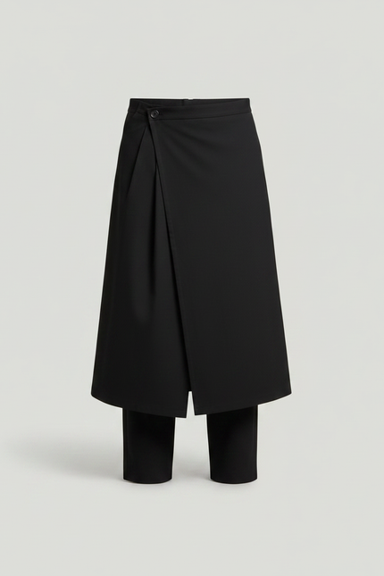 Pantalon Jupe Plissée - Noir Polyester - vue 3