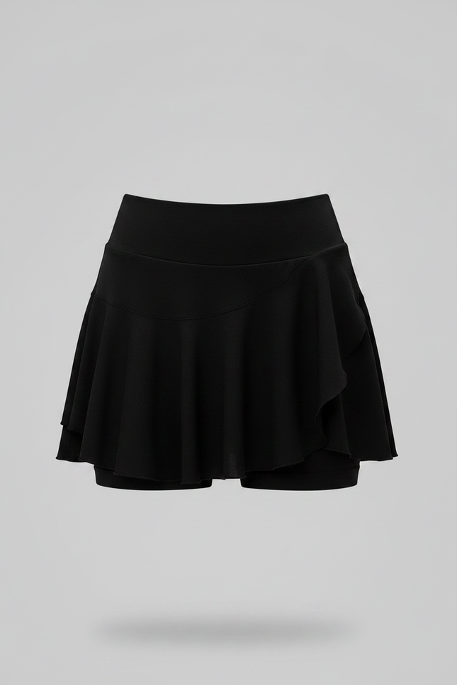 Pantalon Jupe Noir Fluide Sportif Intégré Femme - Polyester - vue 3
