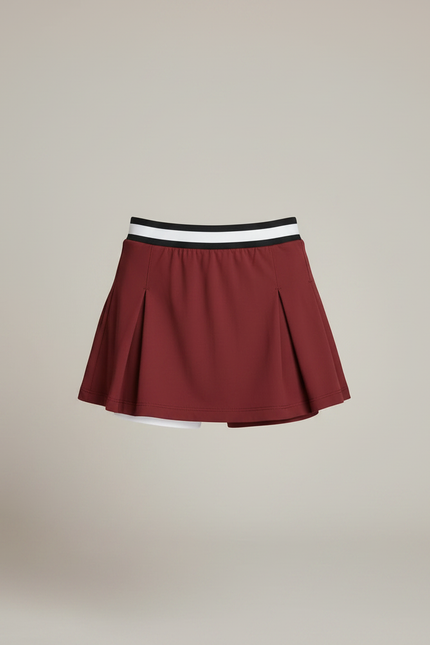 Pantalon Jupe Plissée Bordeaux Sportive Courte Femme - Polyester - vue 3