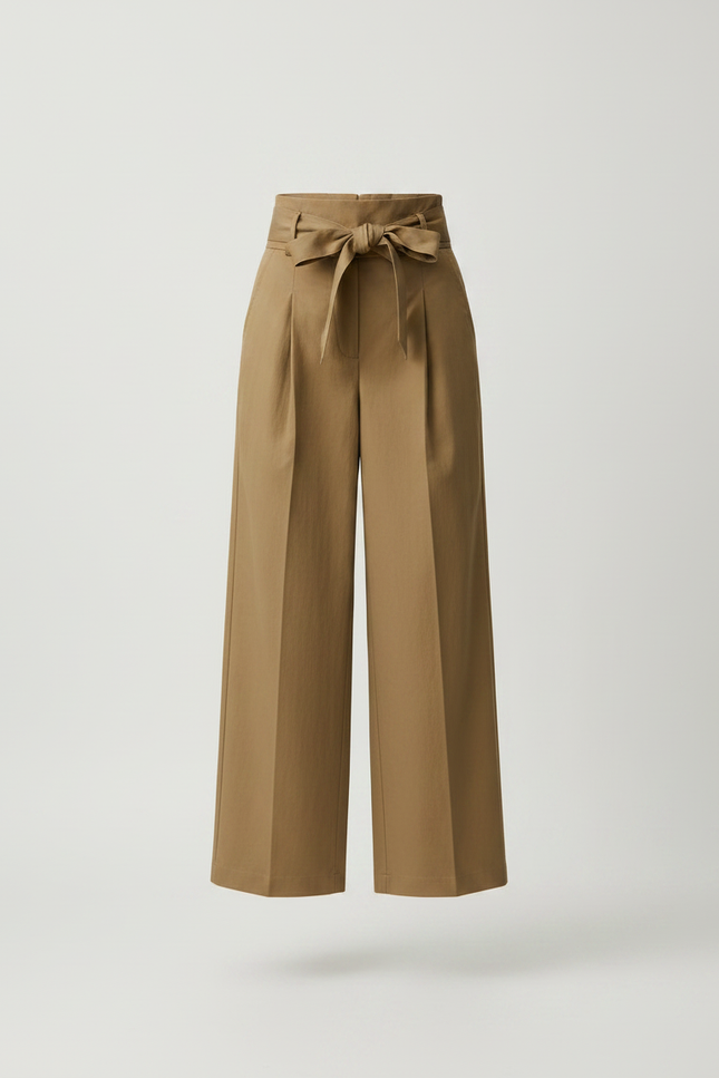 Pantalon Jupe Kaki Long Évasé Élégant Femme - Gabardine - vue 3