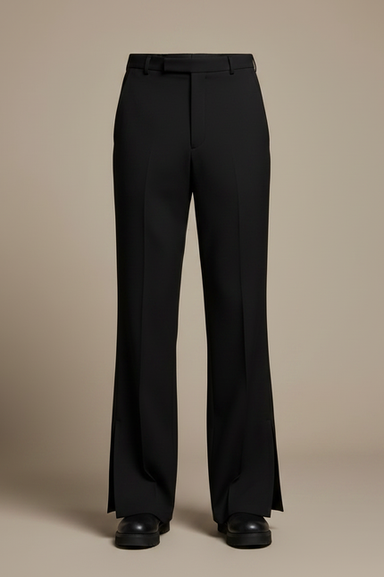 Pantalon Jupe Noir Asymétrique Superposé Moderne - Gabardine - vue 3