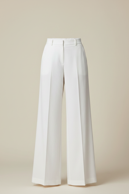Pantalon Jupe Blanc Asymétrique Fluide Élégant Moderne - Polyester - vue 3