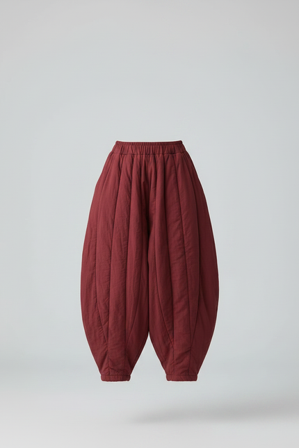 Pantalon Jupe Bordeaux Matelassé Ample Hiver Chaud - Coton - vue 3