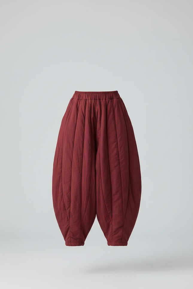 Pantalon Jupe Bordeaux Matelassé Ample Hiver Chaud - Coton - vue 3