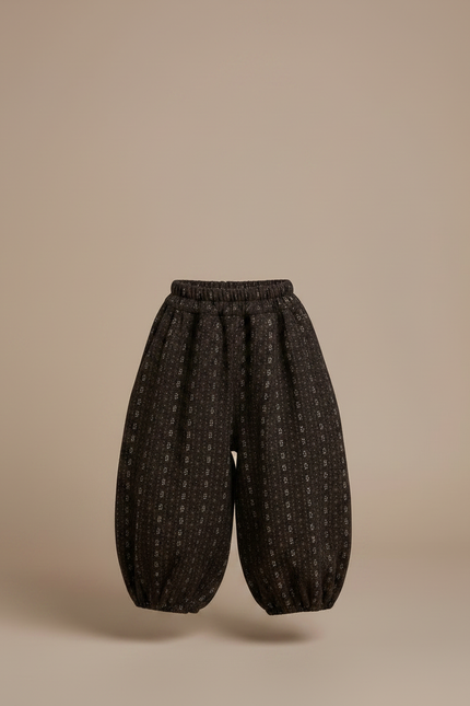 Pantalon Jupe Ample Imprimé Floral Hiver Chaud - Marron Tweed - vue 2