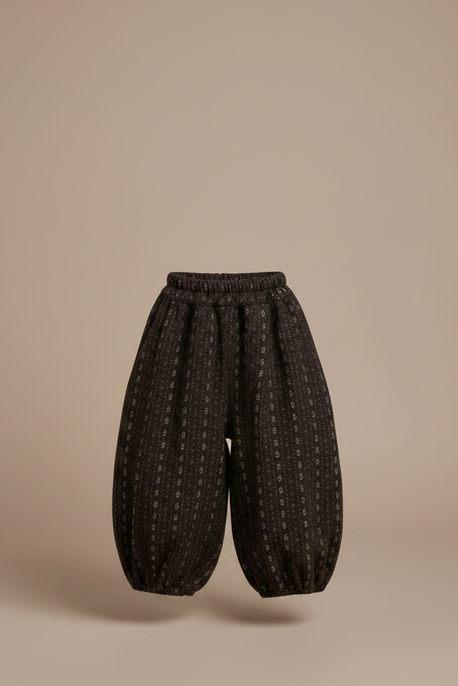 Pantalon Jupe Ample Imprimé Floral Hiver Chaud - Marron Tweed - vue 2