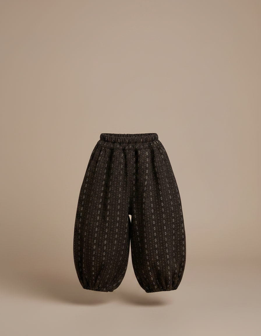Pantalon Jupe Ample Imprimé Floral Hiver Chaud - Marron Tweed - vue 2