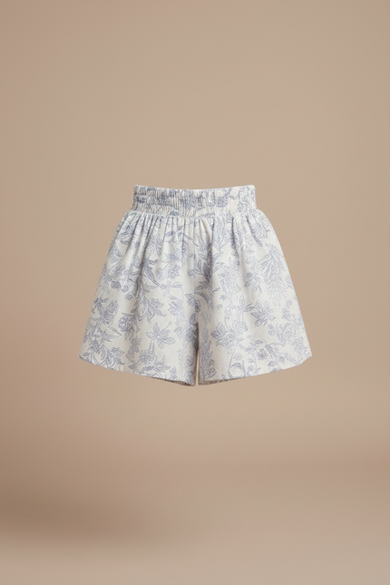 Pantalon Jupe Blanc Floral Ample Confortable Fille - Imprimé Coton - vue 3