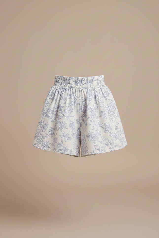 Pantalon Jupe Blanc Floral Ample Confortable Fille - Imprimé Coton - vue 3