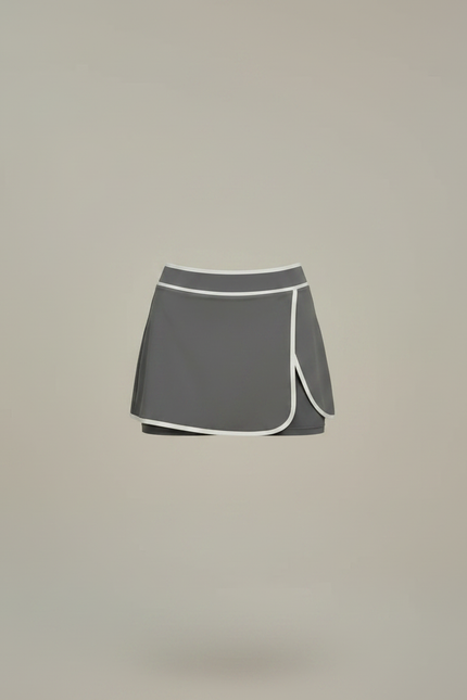 Pantalon Jupe Gris Sportif Léger Short Intégré - Polyester - vue 3