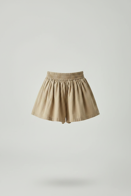 Pantalon Jupe Beige Plissé Ample Enfant Coton - vue 3