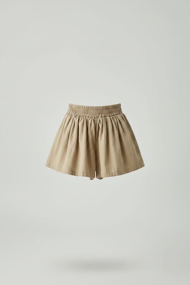 Pantalon Jupe Beige Plissé Ample Enfant Coton - vue 3