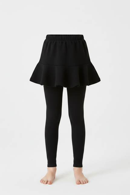 Pantalon Jupe Noir Volants Intégrés Coton Fille - Molleton - vue 3