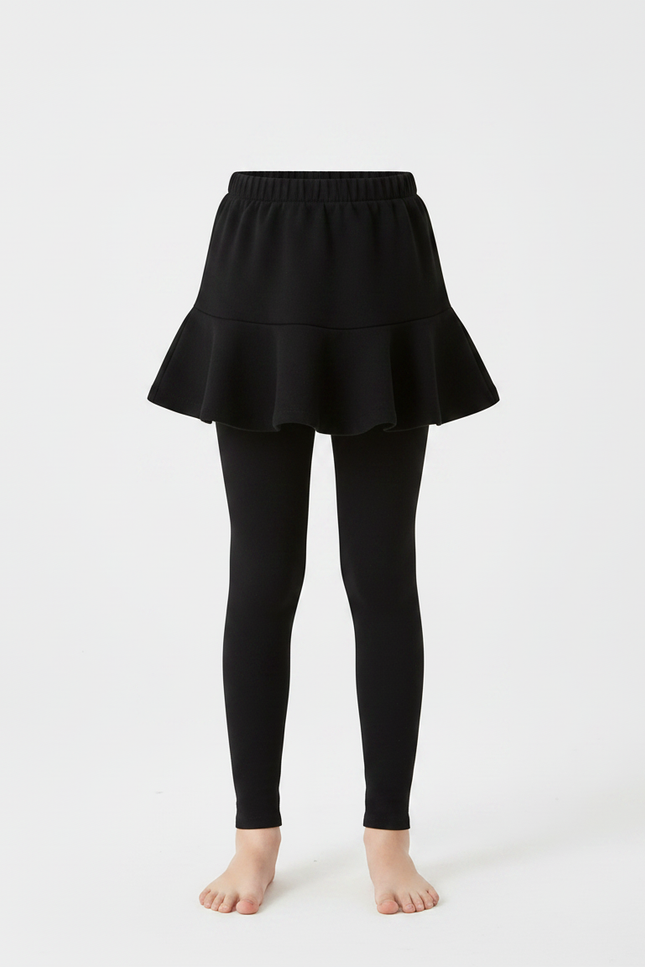 Pantalon Jupe Noir Volants Intégrés Coton Fille - Molleton - vue 3