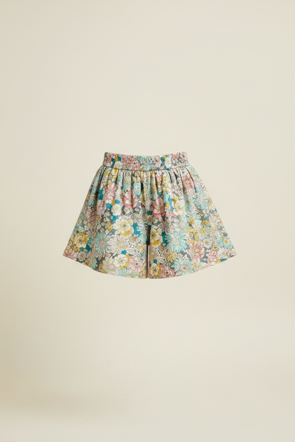 Pantalon Jupe Fleuri Ample Confortable Fille - Multicolore Coton - vue 3