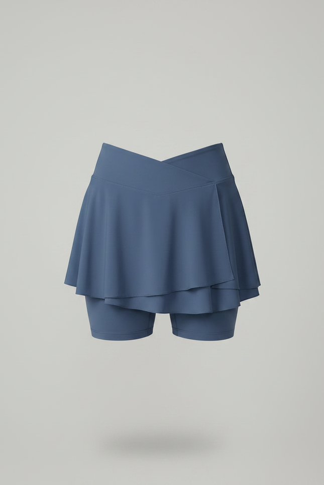 Pantalon Jupe Bleu Fluide Sportif Intégré Élégant - Polyester - vue 3