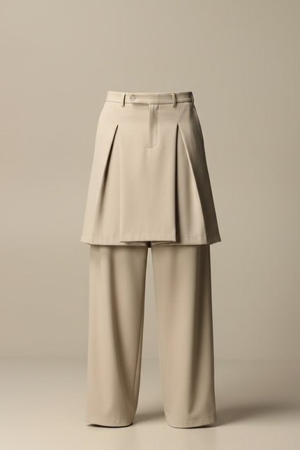 Pantalon Jupe E4c2 - Beige Gabardine - vue 3