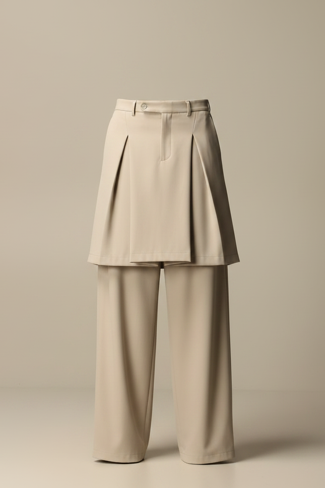 Pantalon Jupe E4c2 - Beige Gabardine - vue 3