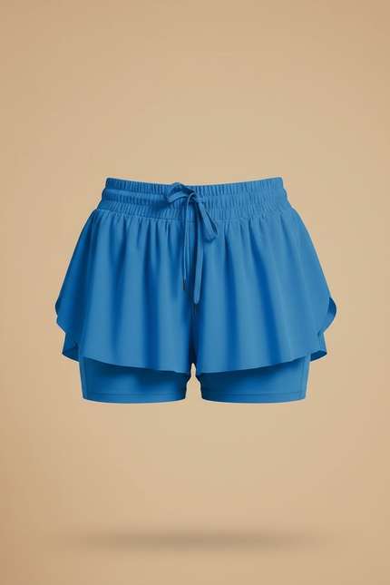 Pantalon Jupe Bleu Fluide Sportif Intégré Léger - Polyester - vue 3