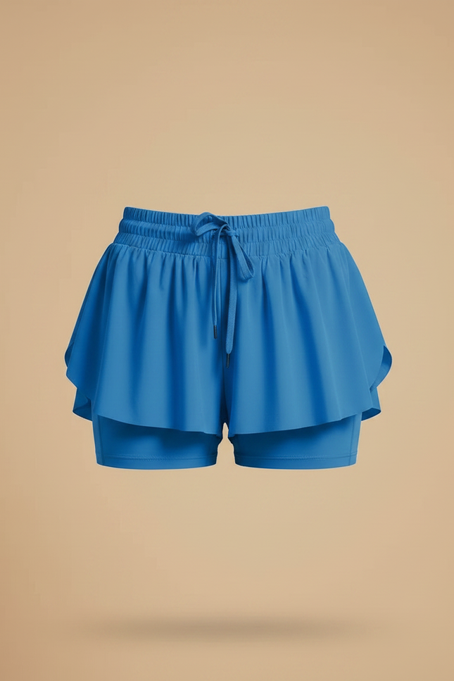 Pantalon Jupe Bleu Fluide Sportif Intégré Léger - Polyester - vue 3