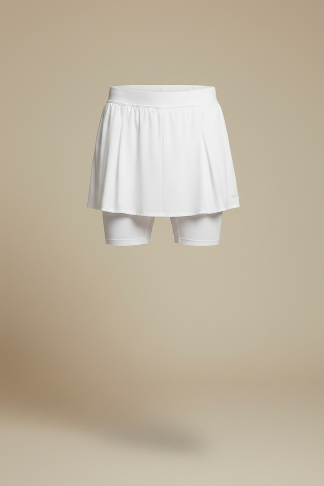 Pantalon Jupe Blanc Plissé Sportif Court Confortable - Polyester - vue 3