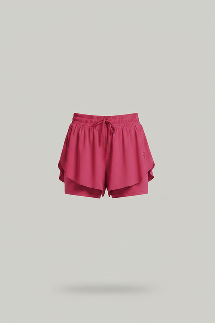 Pantalon Jupe Fuchsia Fluide Sportif Intégré - Rose Polyester - vue 3