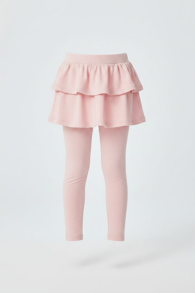 Pantalon Jupe Rose Volants Intégrés Coton Confortable - vue 3