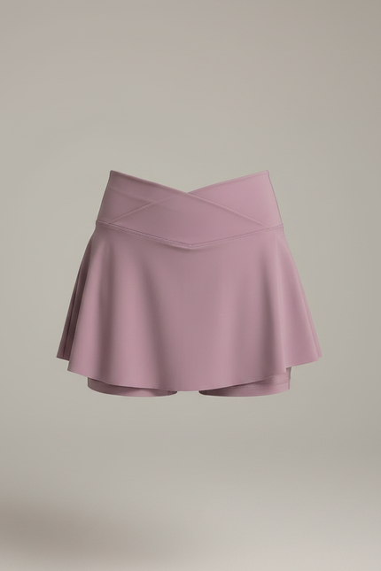 Pantalon Jupe Mauve Plissé Sportif Évasé Femme - Violet Polyester - vue 3