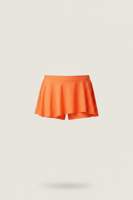 Pantalon Jupe Orange Fluide Plissé Sportif Court - Polyester - vue 3