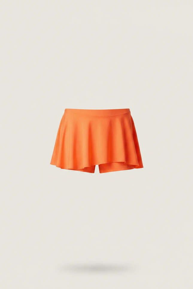 Pantalon Jupe Orange Fluide Plissé Sportif Court - Polyester - vue 3