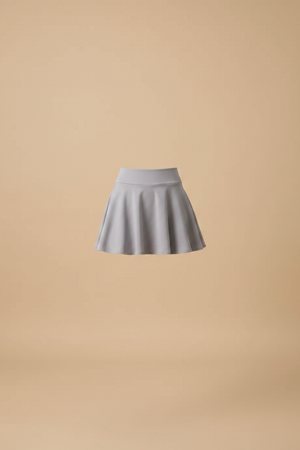 Pantalon Jupe Gris Évasé Mini Décontracté Fluide - Polyester - vue 3