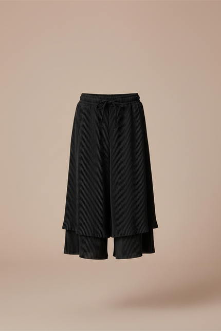Pantalon Jupe Noir Plissé Ample Enfant Décontracté - Polyester - vue 3